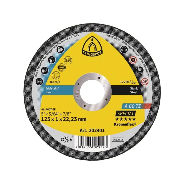 SET reznih ploča Klingspor A 60 TZ 125 x 1 x 22,23