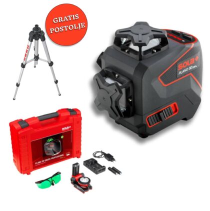 Laser linijski zeleni Sola Plano 3D Professional + GRATIS postolje FST