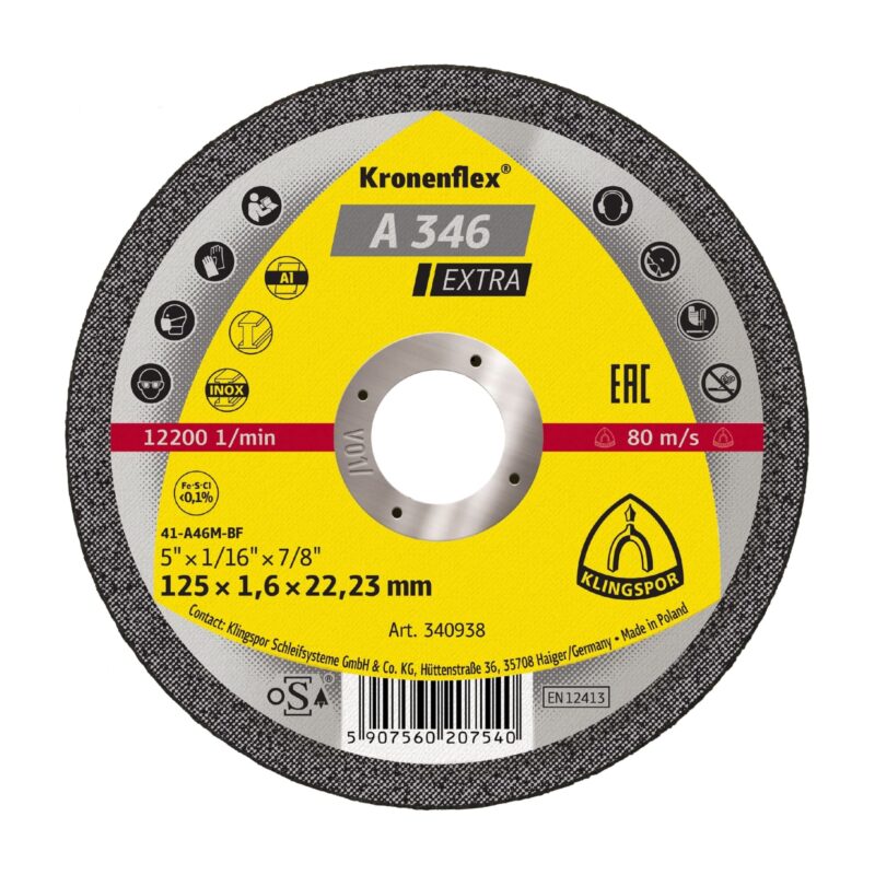 Rezna ploča Klingspor A 346 EX 125x1,6x22, 23