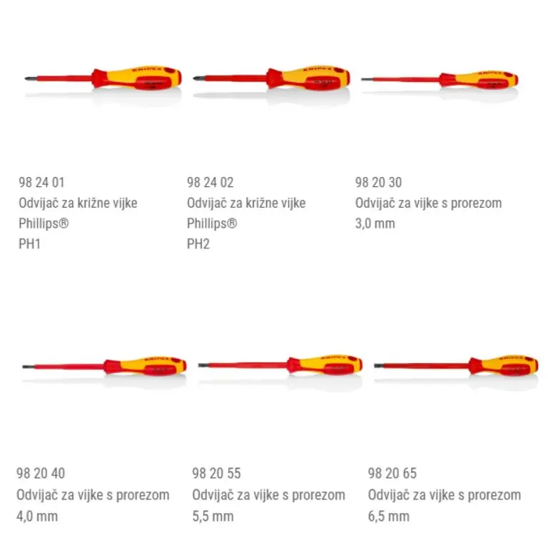 Set odvijača 6-djelni Knipex 1000V
