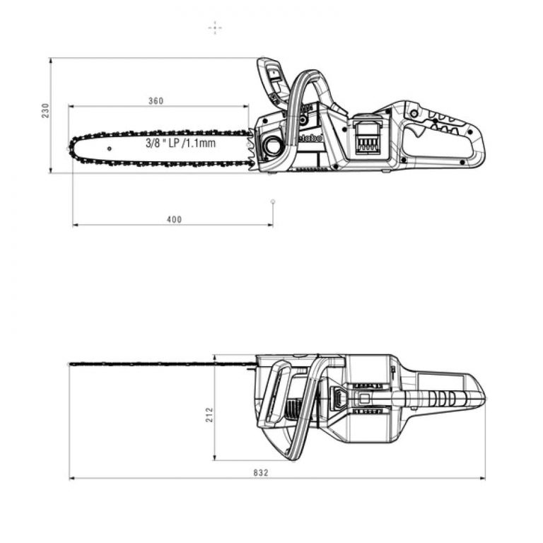 Akumulatorska lančana pila Metabo MS 36-18 LTX BL 40