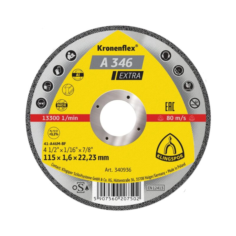 Rezna ploča Klingspor A 346 EX 115×1,6×22, 23