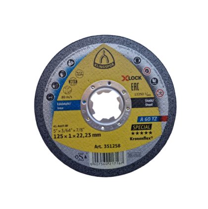 Rezna ploča Klingspor A 60 TZ SPECIAL 125 x 1 x 22,23 X-LOCK
