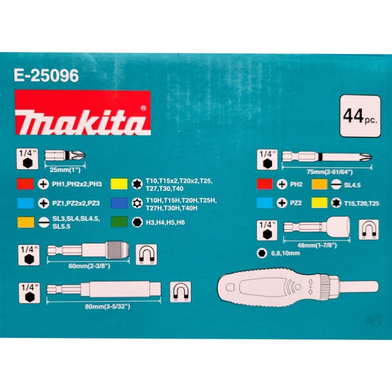 Set bitova i nasadnih ključeva sa račnom Makita E-25096 43/1