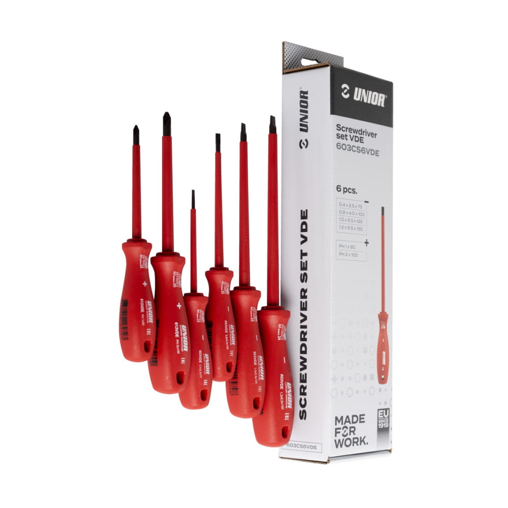 Izvijač plosnati i križni VDE u garnituri UNIOR 603CS6VDE 6/1