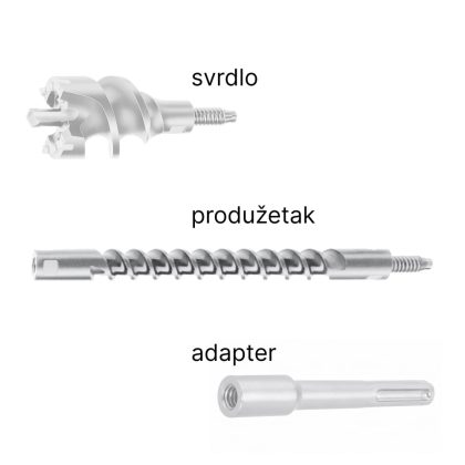 Produžetak osovine za probojno svrdlo za SDS-MAX bušilice Makita P-03925 280 mm