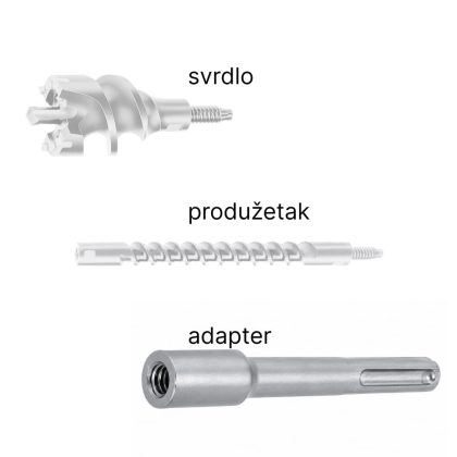 Adapter za probojno svrdlo za SDS-MAX bušilice Makita P-03888 185 mm