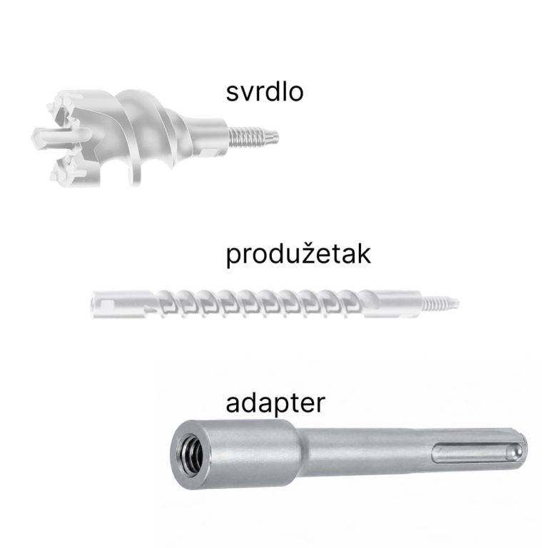 Adapter za probojno svrdlo za SDS-MAX bušilice Makita P-03888 185 mm