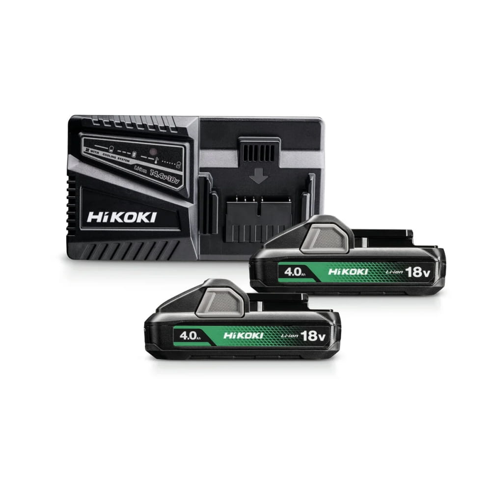 HiKoki aku power set 2x 4,0 Ah BSL1840M + punjač univerzalni UC18YFSL