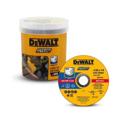 SET reznih ploča za inox DeWALT DT20540 FASTcut 125 x 1,0 x 22,23 100/1